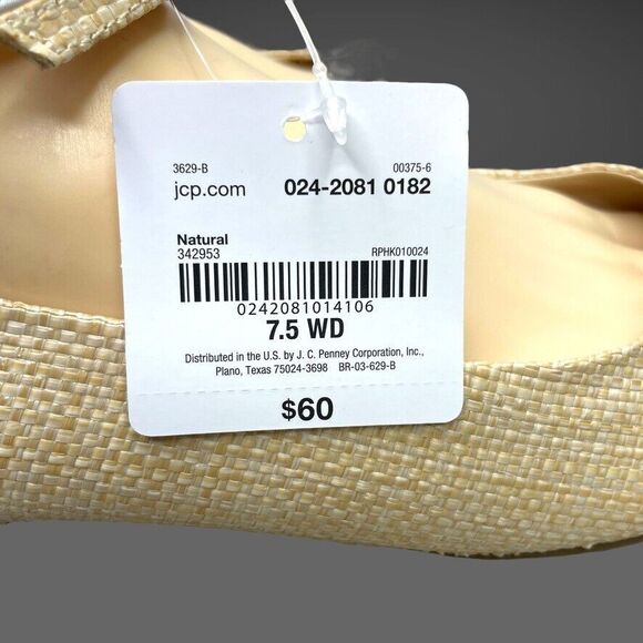 Liz Claiborne Womens Calico Natural Weave Pointed Toe Ballet Flat Size 7.5‎ W - Picture 9 of 11